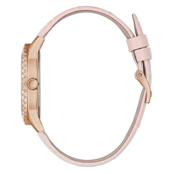 New GUESS SPARKLING PINK LIMITED EDITION 38MM PINK GENUINE LEATHER WATCH main image 11